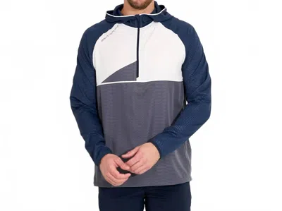 Abacus Sportswear Us Lanark Stretch Windhoodie Jacket In Navy/grey In Blue