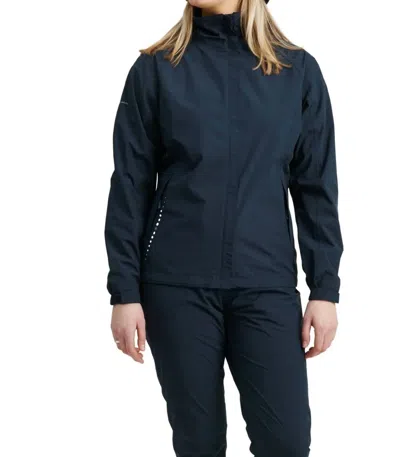 Abacus Sportswear Us Links Stretch Full Zip Rain Jacket In Navy In Blue