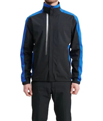Abacus Sportswear Us Links Stretch Golf Rain Jacket In Dark Cobalt Black In Multi
