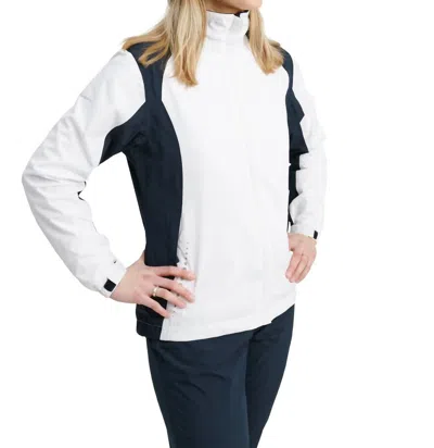 Abacus Sportswear Us Links Stretch Golf Rain Jacket In White Navy