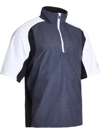 Abacus Sportswear Us Men's Formby Golf Wind Polo Shirt In Grey Melange In Blue