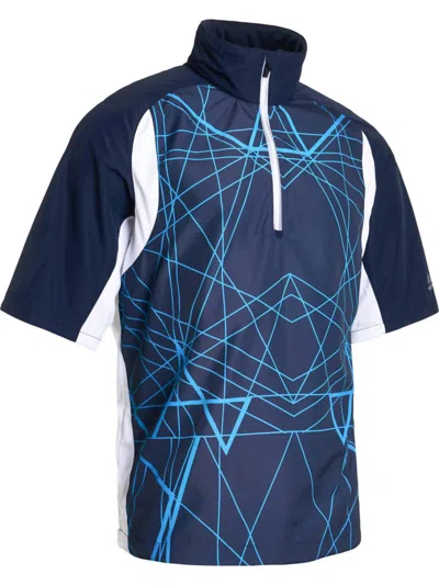 Abacus Sportswear Us Men's Formby Golf Wind Polo Shirt In Navy Combo In Black
