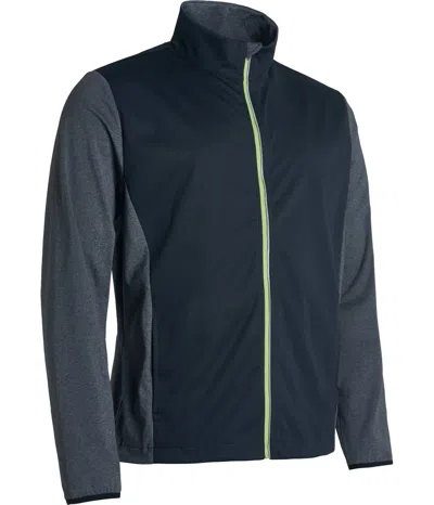 Abacus Sportswear Us Men's Navan Softshell Hybrid Jacket In Black/dark Grey Melange In Multi