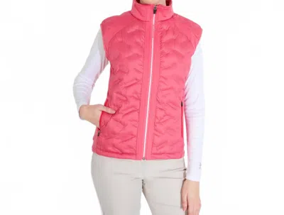 Abacus Sportswear Us Portrush Hybrid Mock Neck Vest In Lipstick In Pink