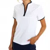 Abacus Sportswear Us Turnberry Half Zip Polo In White/navy In White