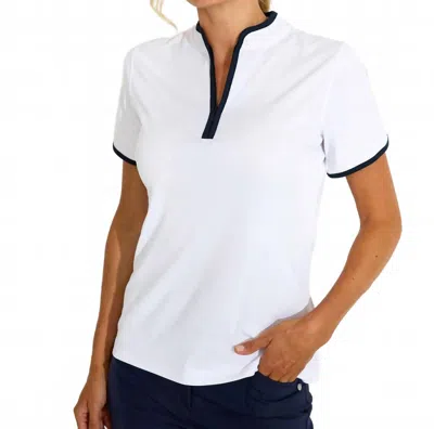 Abacus Sportswear Us Turnberry Half Zip Polo In White/navy