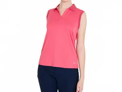 Abacus Sportswear Us Victoria Drycool Sleeveless Polo In Lipstick In Pink