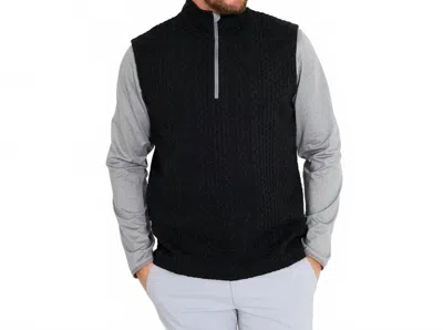 Abacus Sportswear Us Woburn Mock Neck Half Zip Vest In Black