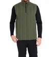Abacus Sportswear Us Woburn Mock Neck Half Zip Vest In Forest In Green