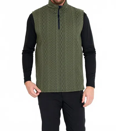 Abacus Sportswear Us Woburn Mock Neck Half Zip Vest In Forest In Green