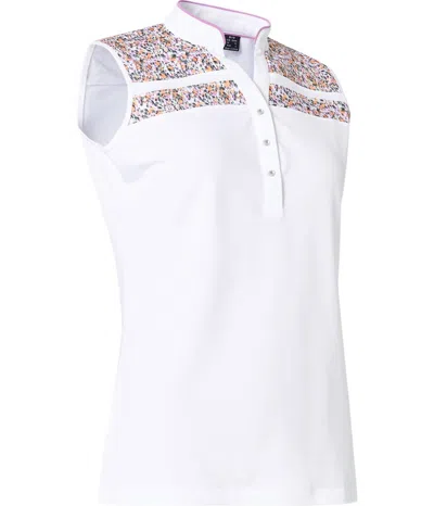 Abacus Sportswear Us Women's Anne Sleeveless Polo In Lupine Mixed In Multi