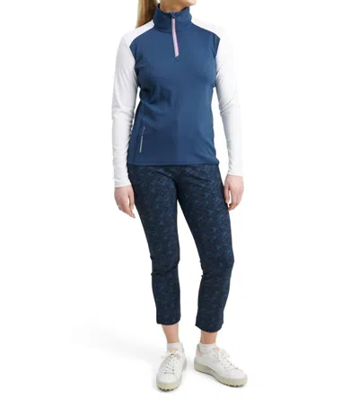 Abacus Sportswear Us Women Cypress Longsleeve Uv Cut Top In Peacock Blue In Multi