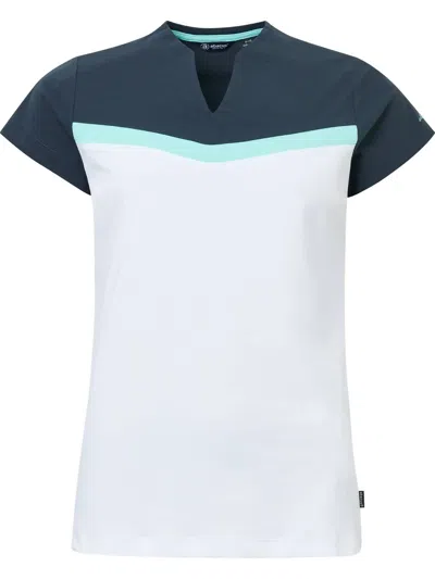 Abacus Sportswear Us Women Erin Cupsleeve Tee In Aqua White In Multi