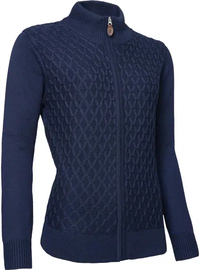 Abacus Sportswear Us Women Knitted Avondale Cardigan In Navy In Blue