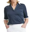 Abacus Sportswear Us Women Lily Half Sleeve Polo In Navy/white In Multi