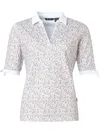 Abacus Sportswear Us Women Lily Half Sleeve Polo In White/sand In Multi