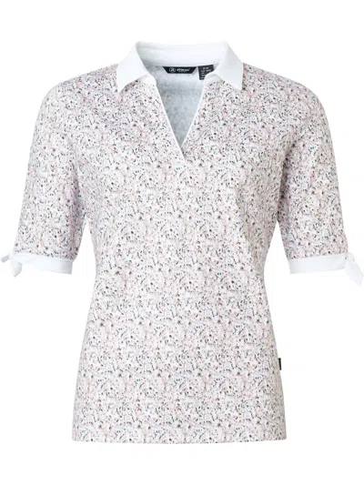 Abacus Sportswear Us Women Lily Half Sleeve Polo In White/sand In Multi