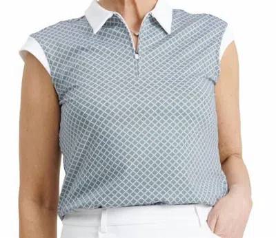Abacus Sportswear Us Women Lily Sleeveless Polo In Diamond In Blue