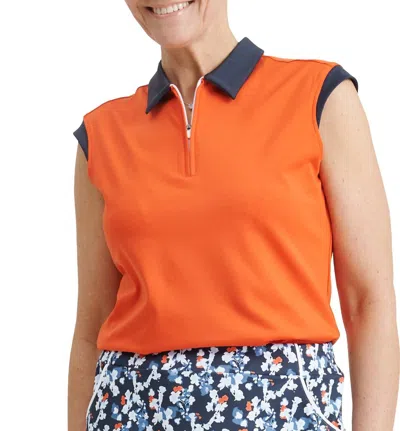 Abacus Sportswear Us Women Lily Sleeveless Polo In Nectar In Multi
