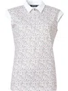 Abacus Sportswear Us Women Lily Sleeveless Polo In White/sand In Multi