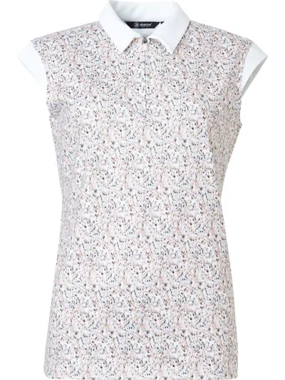 Abacus Sportswear Us Women Lily Sleeveless Polo In White/sand In Multi