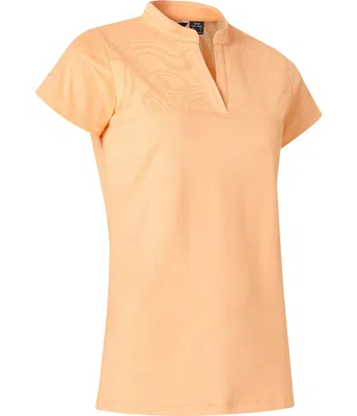 Abacus Sportswear Us Women Lisa Cup Sleeve Polo In Apricot In Beige