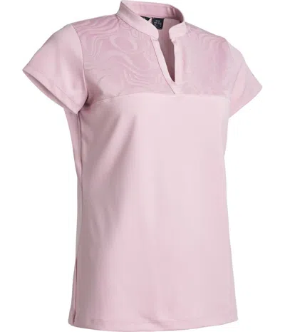 Abacus Sportswear Us Women Lisa Cup Sleeve Polo In Rosebud In Pink