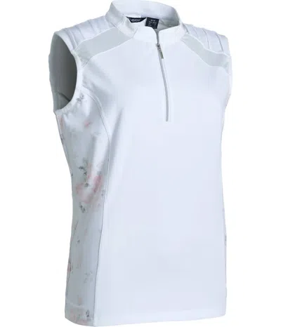 Abacus Sportswear Us Women Lisa Sleeveless Polo In Flower In Multi