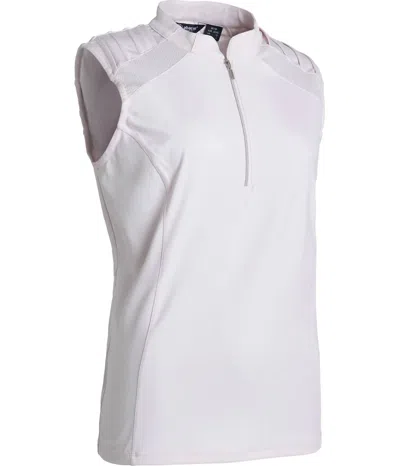 Abacus Sportswear Us Women Lisa Sleeveless Polo In Pale Pink In Multi