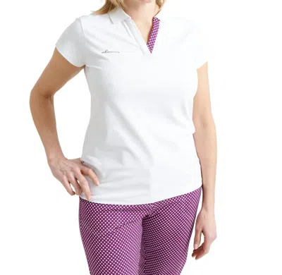 Abacus Sportswear Us Women Merion Cupsleeve Polo In Violet Check In Multi