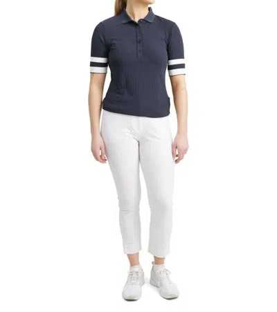 Abacus Sportswear Us Women Pebble Half Sleeve Polo In Navy/white In Multi
