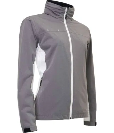 Abacus Sportswear Us Women Swinley Rain Jacket In Grey Melange In Blue