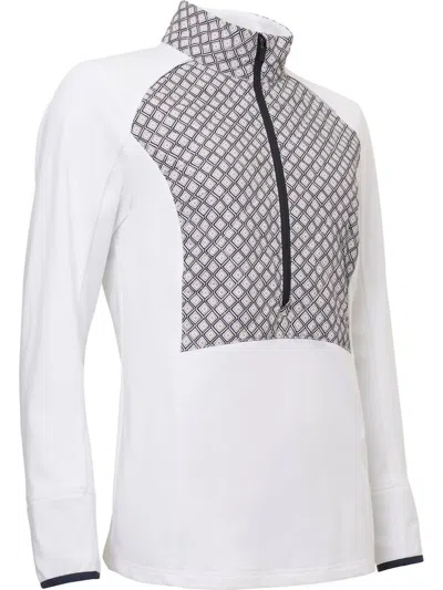 Abacus Sportswear Us Women's Troon Warm And Windproof Hybrid Half-zip Jacket In Diamond In Blue