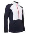 Abacus Sportswear Us Women's Troon Warm And Windproof Hybrid Half-zip Jacket In Mixed Navy In Multi