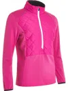 Abacus Sportswear Us Women's Troon Warm And Windproof Hybrid Half-zip Jacket In Powerpink In Multi