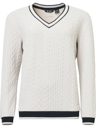 Abacus Sportswear Us Women Woburn Midlayer Pullover Sweater In Stone Melange In Beige