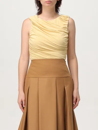 Abadia Bodysuit  Woman Color Yellow In Brown