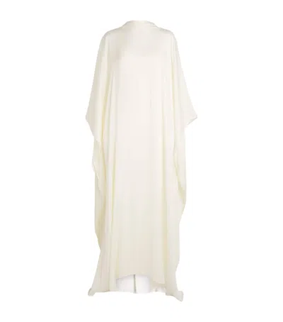 Abadia Chiffon High-neck Kaftan In White