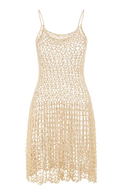 Abadia Crochet Dress In Off-white