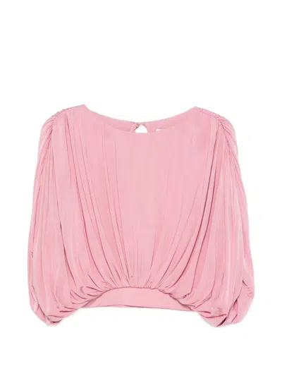 Abadia Draped Blouse In Pink