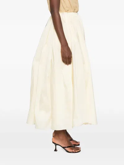 Abadia Elodie Midi Skirt In Neutral