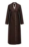 Abadia Peekaboo Organza Jacket In Brown