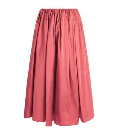 Abadia Pleated Bodice Maxi Dress In Red