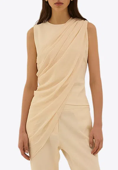 Abadia Ray Scarf Top In Neutral