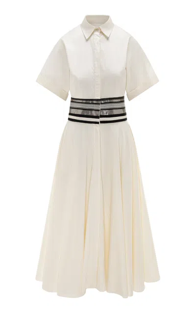 Abadia Shams Shirt Dress In White