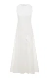 Abadia Vera Cotton Midi Dress In White