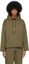 Abaga Velli Green Graphic Hoodie In Military Green/ Cyni