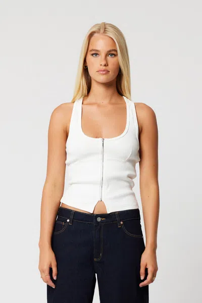 Aband Addison Racer Top White Sand