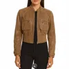 Abandon Women's Italian Leather Jacket In Tan In Brown