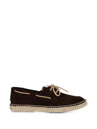 Abarca Braided Boat Shoes In Brown